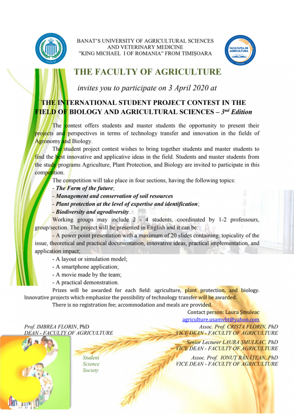 The International Student Project Contest In The Field Of Biology And